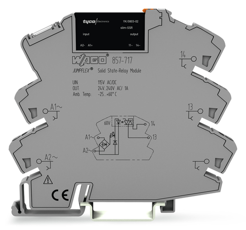 Wago 857-717 | Solid-state relay module, Nominal input voltage: 115 V AC/DC, gray