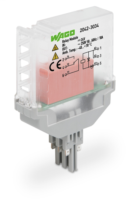 Wago 2042-7304 | Solid-state relay module, Nominal input voltage: 24 VDC, Output voltage range: 20 - 30 V