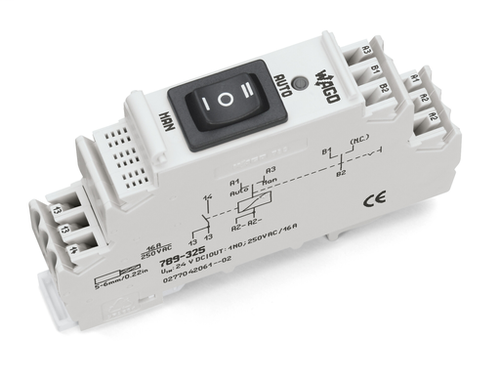 Wago 789-325 | Relay module, Nominal input voltage: 24 VDC, 1 make contact, Limiting continuous current: