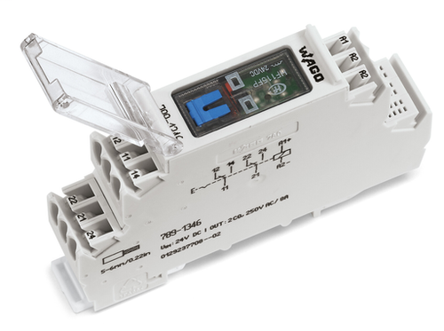 Wago 789-1346 | Relay module, Nominal input voltage: 24 VDC, 2 changeover contacts, Limiting continuous c