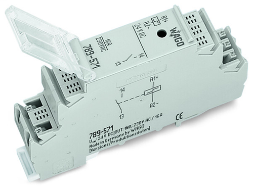 Wago 789-571 | Latching relay module, Nominal input voltage: 24 VDC, 1 make contact, Limiting continuous