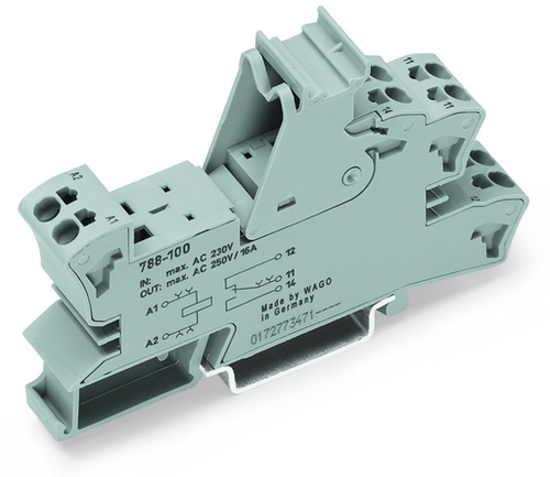 Wago 788-109 | Relay socket, 2 changeover contacts, with manual operation, for 25 mm basic relays