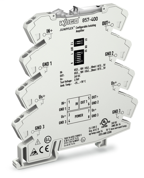 Wago 857-400 | JUMPFLEX signal conditioner, isolation amplifier, configurable, with zero/span adjustment