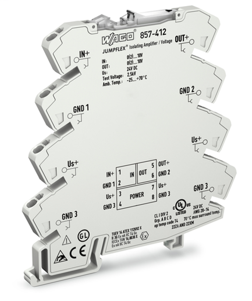 Wago 857-412 | JUMPFLEX signal conditioner, isolation amplifier, fixed for voltage signals - in: 0(2) - 1