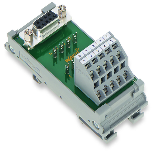Wago 289-725 | Interface module, with solder pin, Female connector, 9-pole, Double-deck PCB terminal bloc