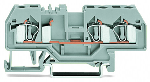 Wago 281-686 | 3-conductor through terminal block, 4 mm, center marking, for DIN-rail 35 x 15 and 35 x 7.5, CAGE CLAMP (50 PK)