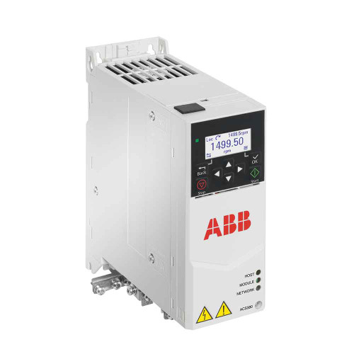 ACS380-040C-03A3-4+K451 | ACS380 AC Drive, 3~380-480V In, 1.5HP, 3A, Type OPEN, 1.5 overload, Integrated, HxWxD 6.69x2.76x7.52 in, Module, High performance 2-port Ethernet, Ethernet/IP, Modbus/TCP, PROFINET, I/O extension adapter