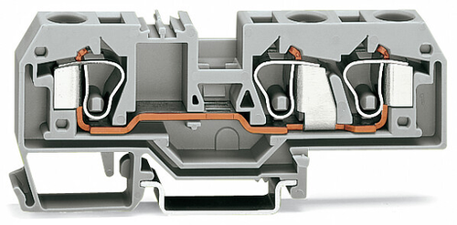 Wago 284-684 | 3-conductor through terminal block, 10 mm, center marking, for DIN-rail 35 x 15 and 35 x 7.5, CAGE CLAMP
