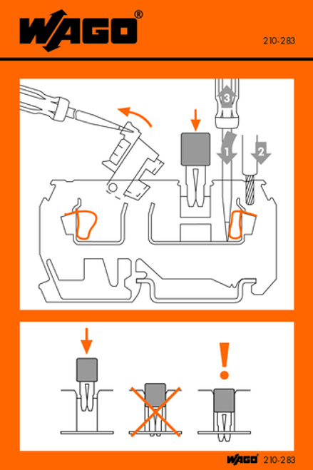 Wago 210-283 | Stickers for operating instructions, for disconnect terminal blocks, 280 Series (100 PK)