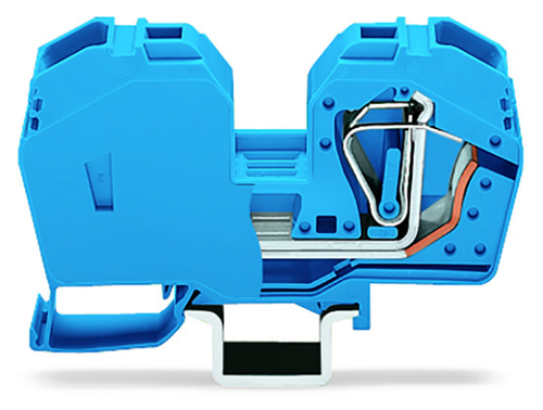 Wago 285-634 | 2-conductor through terminal block, 35 mm, with integrated end plate, side and center marking, only for DIN 35 x 15 rail, 2.3 mm thick, copper, CAGE CLAMP