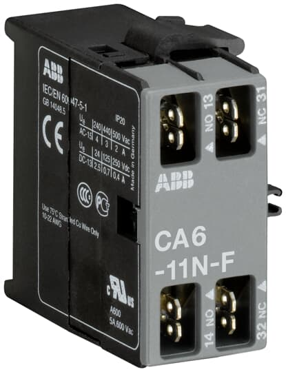 CA6-11N-F | AUX,1/1,B/C6-7/-01,SIDE,QC, Rated Frequency: Auxiliary Circuit 50 Hz/Auxiliary Circuit 60 Hz/Auxiliary Circuit DC
