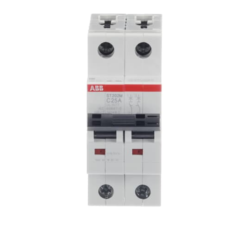 ST202M-C25 | MCB ST200M 2P C 25A UL1077, Number Of Poles: 2, Interrupt Rating: (240 V AC) 10 kA / (480Y / 277 VAC) 10 kA / (125 V DC) 10 kA, Trip Type: C, Amperage Rating: 25, Voltage Rating: (240 V AC) / (125 V DC)