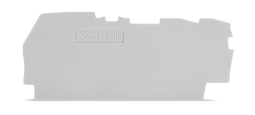 Wago 2102-1391 | End and intermediate plate, 0.8 mm thick, for 3-conductor terminal blocks (25 PK)