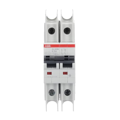 SU202M-K3 | UL489 MCB 2P K 3A 480/277, Number Of Poles: 2, Trip Type: K, Amperage Rating: 3, Voltage Rating: (480Y / 277 V AC) / (96 V DC), Standard: CSA 22.2 No. 5 / IEC/EN 60947-2 / UL 489