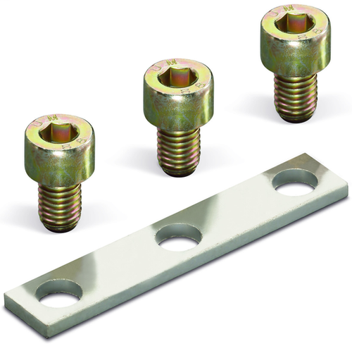 Wago 400-405/405-773 | Jumper bar with screws, 3-way, for high-current terminal blocks with 2 stud bolts M6 (5 PK)