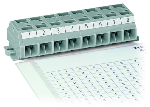 Wago 210-333/1200-103 | Marking strips, as a DIN A4 sheet, MARKED, 1 - 12 (40x), Strip width 6 mm, Strip length 182 mm, Horizontal marking, Self-adhesive
