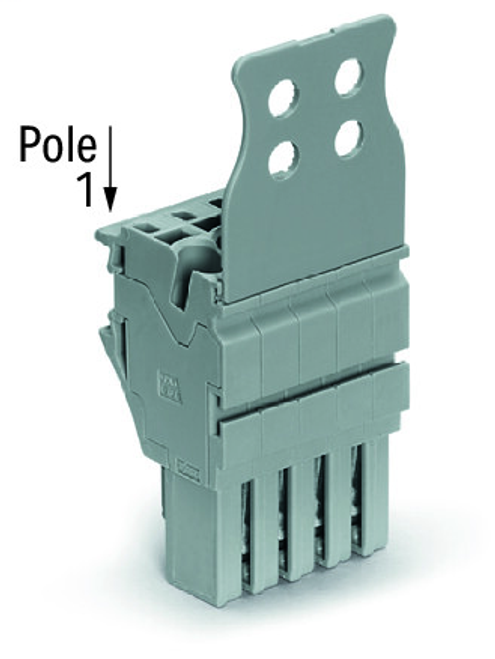 Wago 2022-101/132-016 | X-COM S 1-conductor female plug, Strain relief plate, 1-pole (200 PK)