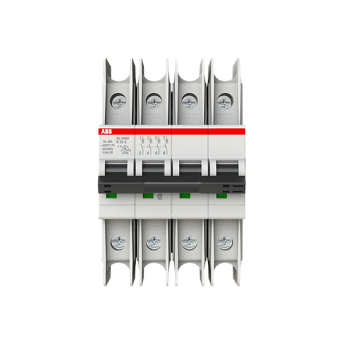 SU204M-K35 | UL489 MCB 4P K 35A 480/277, Number Of Poles: 4, Trip Type: K, Amperage Rating: 35, Voltage Rating: (480Y / 277 V AC) / (96 V DC), Standard: CSA 22.2 No. 5 / IEC/EN 60947-2 / UL 489