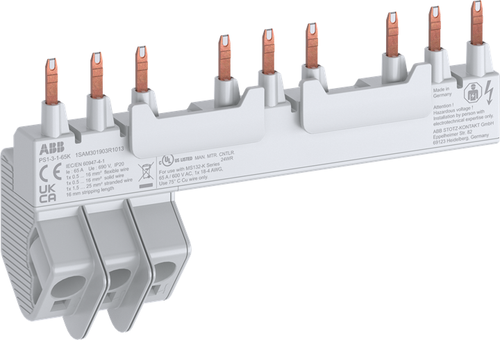 PS1-3-1-65K | MS132 65A 3PH BUSBAR 3MMS 1AUX