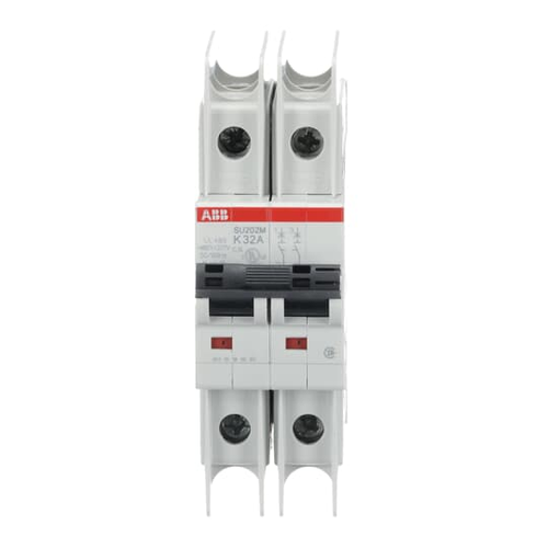 SU202M-K32 | UL489 MCB 2P K 32A 480/277, Number Of Poles: 2, Trip Type: K, Amperage Rating: 32, Voltage Rating: (480Y / 277 V AC) / (96 V DC), Standard: CSA 22.2 No. 5 / IEC/EN 60947-2 / UL 489