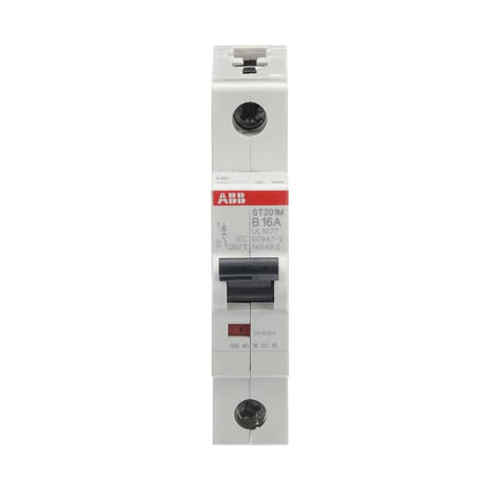 ST201M-B16 | MCB ST200M 1P B 16A UL1077, Number Of Poles: 1, Interrupt Rating: (240 V AC) 10 kA / (277 V AC) 10 kA / (60 V DC) 10 kA, Trip Type: B, Amperage Rating: 16, Voltage Rating: (240 V AC) / (277 V AC) / (60 V DC)