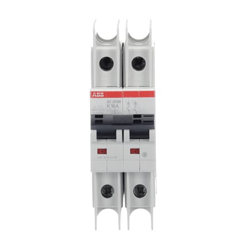 SU202M-K16 | UL489 MCB 2P K 16A 480/277, Number Of Poles: 2, Trip Type: K, Amperage Rating: 16, Voltage Rating: (480Y / 277 V AC) / (96 V DC), Standard: CSA 22.2 No. 5 / IEC/EN 60947-2 / UL 489