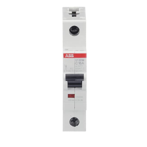 ST201M-C16 | MCB ST200M 1P C 16A UL1077, Number Of Poles: 1, Interrupt Rating: (240 V AC) 10 kA / (277 V AC) 10 kA / (60 V DC) 10 kA, Trip Type: C, Amperage Rating: 16, Voltage Rating: (240 V AC) / (277 V AC) / (60 V DC)