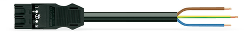 Wago 771-9993/206-101 | pre-assembled connecting cable, Eca, Plug/open-ended, 3-pole, Cod. A, H05VV-F 3G 1.5 mm2, 1 m