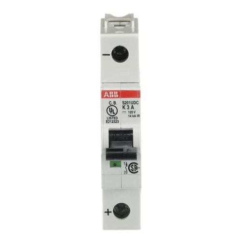 S201UDC-K3 | S200UDC MCB 1P K 3A 60VDC BCPD, Number Of Poles: 1, Trip Type: K, Amperage Rating: 3, Voltage Rating: (125 V DC), Standard: UL 489