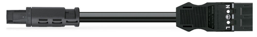 Wago 774-9993/1507-701 | pre-assembled adapter cable, Eca, Socket/plug MIDI, 3-pole, Cod. A, H05VV-F 3G 2.5 mm2, 7 m