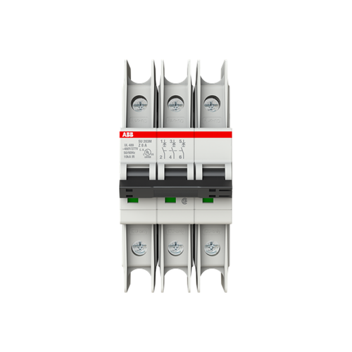 SU203M-Z8 | UL489 MCB 3P Z 8A 480/277, Number Of Poles: 3, Trip Type: Z, Amperage Rating: 8, Voltage Rating: (480Y / 277 V AC) / (96 V DC), Standard: CSA 22.2 No. 5 / IEC/EN 60947-2 / UL 489