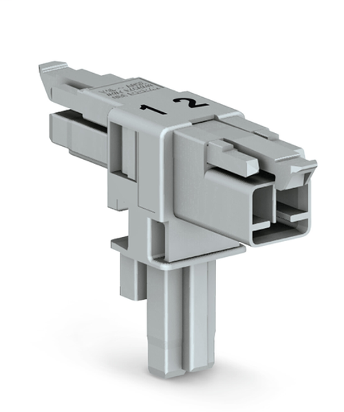 Wago (25 PK) 890-1601 | T-distribution connector, 2-pole, Cod. B, 1 input, 2 outputs, 2 locking levers