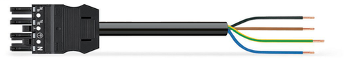 Wago 771-9994/106-301 | pre-assembled connecting cable, Eca, Socket/open-ended, 4-pole, Cod. A, H05VV-F 4G 1.5 mm2, 3 m