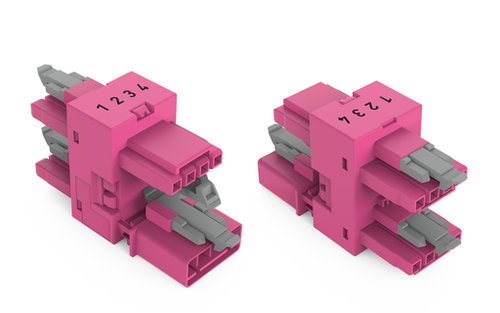 Wago (50 PK) 890-1736 | 3-way distribution connector, 4-pole, Cod. B, 1 input, 3 outputs