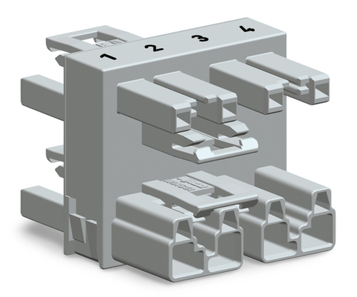 Wago (50 PK) 770-1734 | 3-way distribution connector, 4-pole, Cod. B, 1 input, 3 outputs