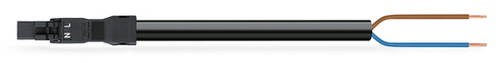 Wago 891-8992/205-101 | pre-assembled connecting cable, Eca, Plug/open-ended, 2-pole, Cod. A, H05VV-F 2 x 1.0 mm2, 1 m