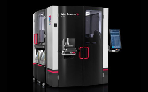 AS 4051210 | The fully automated wire cabling machine Wire Terminal WT C10 can produce up to 36 different wires fully automatically without manual intervention. The wire end treatment in the cross-section range from 0.5 mm² to 6 mm² is fully automateImage_1