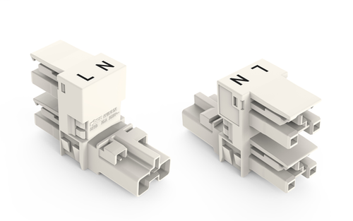 Wago (50 PK) 770-1684 | h-distribution connector, 2-pole, Cod. A, 1 input, 2 outputs, outputs on one side, 2 locking levers