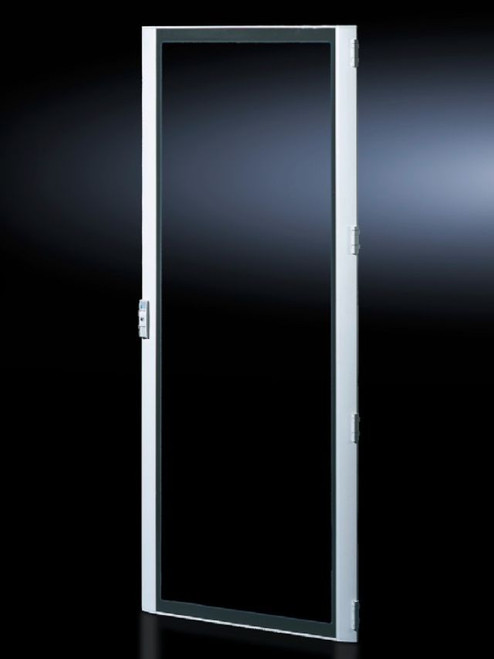 TS 8610825 | Glazed Door for TS, TS IT, VX SE, Frame: Extruded aluminum section Corner pieces: Die-cast zinc Viewing window: Single-pane safety glass, 3 mm, Powder-coated, Frame: RAL 7035 Corner pieces: RAL 7035 Viewing window (printed mask on the inImage_1