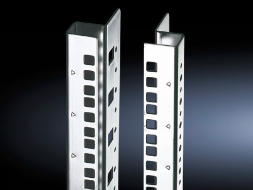 DK 7827200 | Profile rails, 482.6 mm (19") for TS, CS Toptec, Profile rails in right-angled version. Profile rails are alternately available as L-shaped profile rails., Side round and square punchings, Clear chromated for conductive connection of 19"Image_1