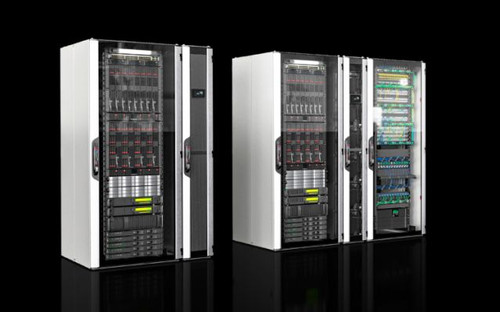 | Liquid Cooling Package LCP Rack DX, Rack-based cooling of one to two IT racks. Continuous adjustment of the cooling output provided by output-controlled compressors in the Rack DX LCP (evaporator). An external condenser is required to operate the Image_1