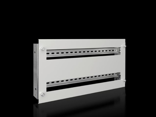 SV 9683763 | Support Frame for DIN rail-mounted devices, Support frame kit suitable for DIN rail-mounted devices (e.g. MCBs)., Support frame: Carbon steel, zinc-plated, 1.5 mm Cover: Carbon steel, spray finished, 1.5 mm, Support Rails 2 mounting bracImage_1