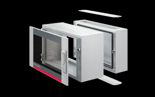 AX 2260630 | AX wall-mounted housing AX, 3-part, WHD: 600x345x373 mm, 6 HE, wall section: closed flange plate top and bottom, with mini comfort handleImage_1