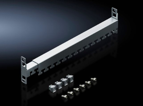 DK 5302044 | Cable clamp rail, depth-adjustable for VX IT, TE, for cable routing on the enclosure frame and for strain relief of the routed cables. The cables can be attached to the cable clamp rails with cable ties or velcro fasteners.Image_1