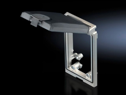 SZ 2482300 | Mounting frame, interface flap, modular, For universal use where rapid access to interfaces and outlets is needed, the housing remains closed., The snap fit closure ensures a good seal. The cover can be locked if necessary., Lock: PolycaImage_1