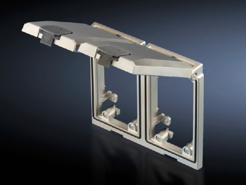 SZ 2482330 | Mounting frame, interface flap, modular, For universal use where rapid access to interfaces and outlets is needed, the housing remains closed., The snap fit closure ensures a good seal. The cover can be locked if necessary., Lock: PolycaImage_1
