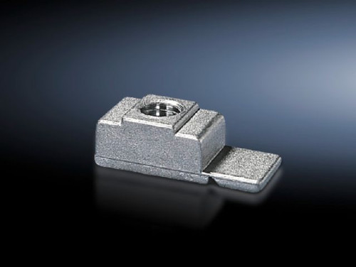 TS 4162000 | Threaded blocks, Used on enclosures and rails with rectangular 12.5 x 10.5 mm system punching with snap-off insertion aid, made from die-cast zinc., On mounting chassis 45 x 88 mm, On the horizontal VX SE enclosure section top, in depth,Image_1