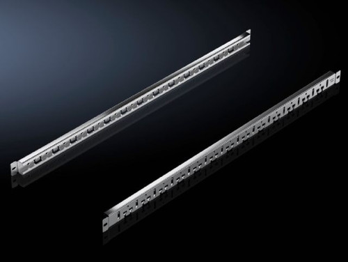 VX 5302020 | Combination rails for VX, VX IT, TX CableNet, Combination of C rail for cable clamping with cable clamps and a cable guide rail with hammer heads for cable routing. The cables can optionally be secured to the combination rail with cable Image_1