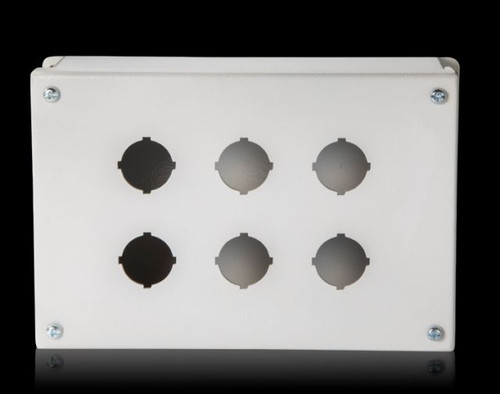 PB 8017668 | Pushbutton boxes PB, Carbon steel, Housing and cover: Dipcoat primed, powder-coated on the outside, textured paint, RAL 7035, Cover screws, captive Wall Mounting Brackets, W: 127mm, H: 215mm, D: 107mm, W: 5in, H: 8.46in, D: 4.21in, NEMA Image_1