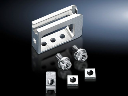 TS 4133000 | Quick-Assembly Block, Universal installation options on rail systems on enclosures and rails with rectangular 12.5 x 10.5 mm system punchings., Die-cast zinc, 12 x quick-assembly blocks 12 x M8 speed nuts 24 x M8 square nuts 24 x M8 x 16Image_1